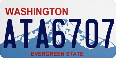 WA license plate ATA6707