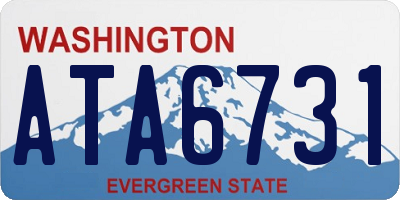 WA license plate ATA6731