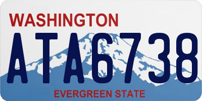 WA license plate ATA6738