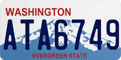 WA license plate ATA6749