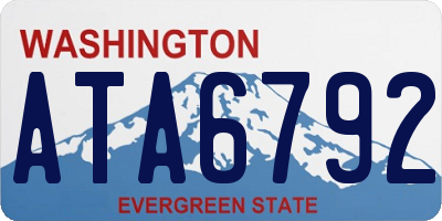 WA license plate ATA6792