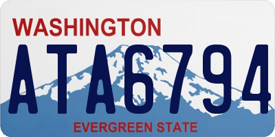 WA license plate ATA6794