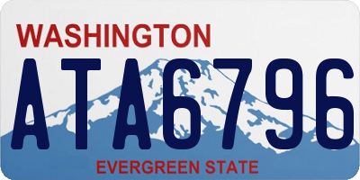 WA license plate ATA6796