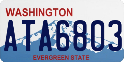 WA license plate ATA6803