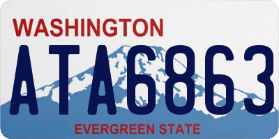WA license plate ATA6863