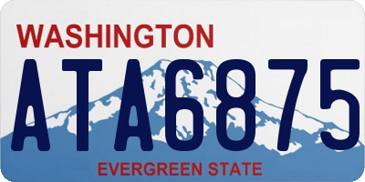 WA license plate ATA6875