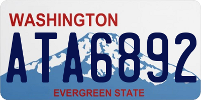 WA license plate ATA6892