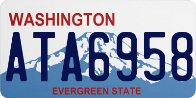 WA license plate ATA6958