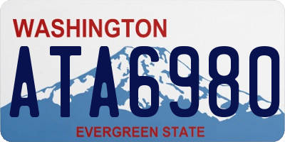 WA license plate ATA6980