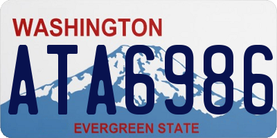 WA license plate ATA6986