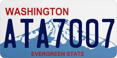 WA license plate ATA7007