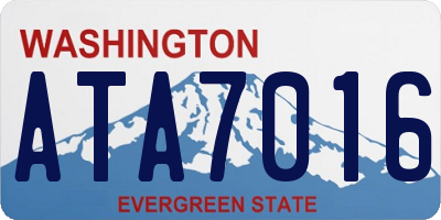 WA license plate ATA7016