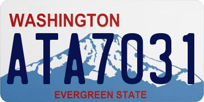 WA license plate ATA7031