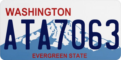 WA license plate ATA7063