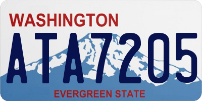 WA license plate ATA7205