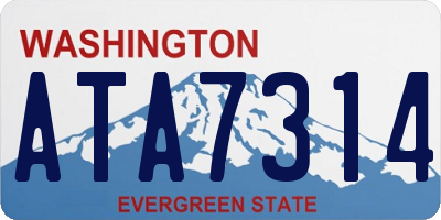 WA license plate ATA7314