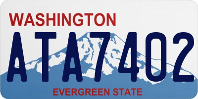 WA license plate ATA7402