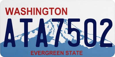 WA license plate ATA7502