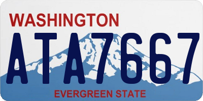 WA license plate ATA7667