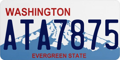 WA license plate ATA7875