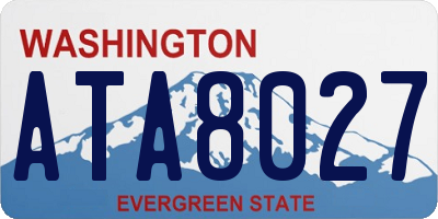 WA license plate ATA8027
