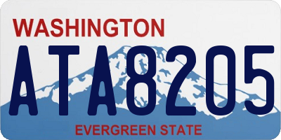 WA license plate ATA8205