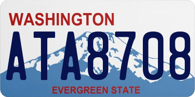 WA license plate ATA8708