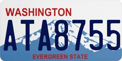 WA license plate ATA8755