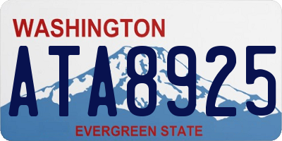 WA license plate ATA8925