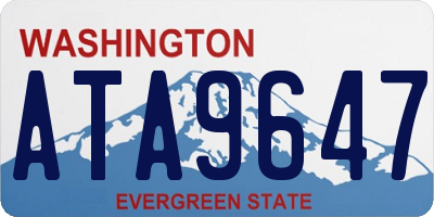 WA license plate ATA9647
