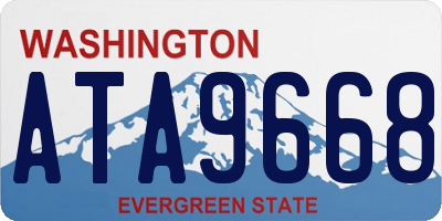 WA license plate ATA9668