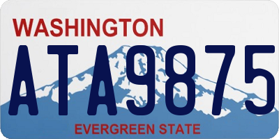 WA license plate ATA9875