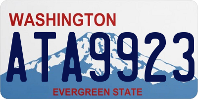 WA license plate ATA9923