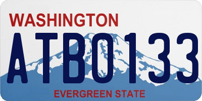 WA license plate ATB0133