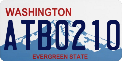 WA license plate ATB0210