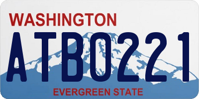 WA license plate ATB0221