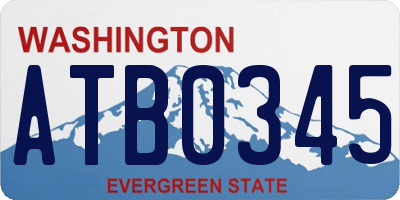 WA license plate ATB0345
