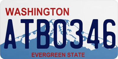 WA license plate ATB0346