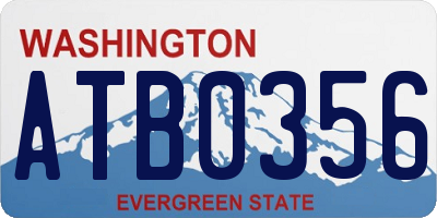 WA license plate ATB0356