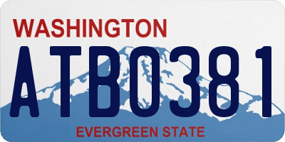 WA license plate ATB0381