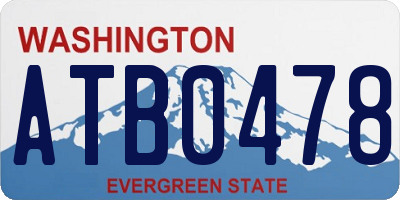 WA license plate ATB0478