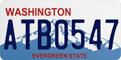 WA license plate ATB0547