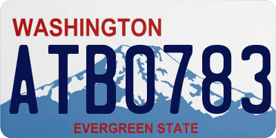 WA license plate ATB0783