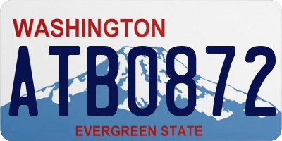 WA license plate ATB0872
