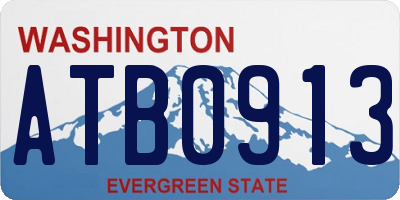 WA license plate ATB0913