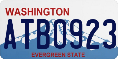 WA license plate ATB0923