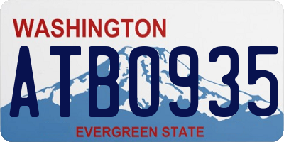 WA license plate ATB0935