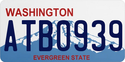 WA license plate ATB0939