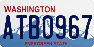 WA license plate ATB0967