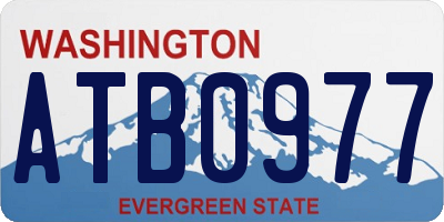 WA license plate ATB0977